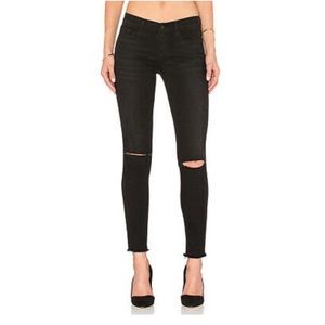 FRAME Black Denim Le Skinny de Jeanne